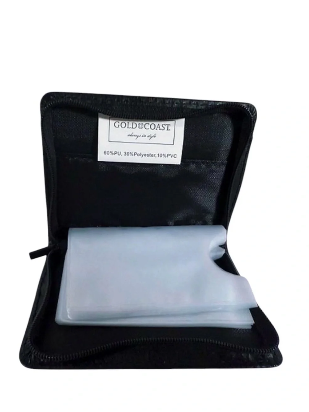 Gold Coast Classic Black Leather Card Holder Wallet
